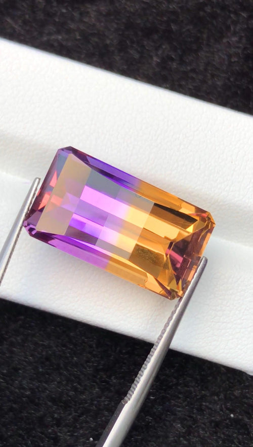 Ametrine 18.55 Carat Pixel Cut Loose Gemstone – from Brazil