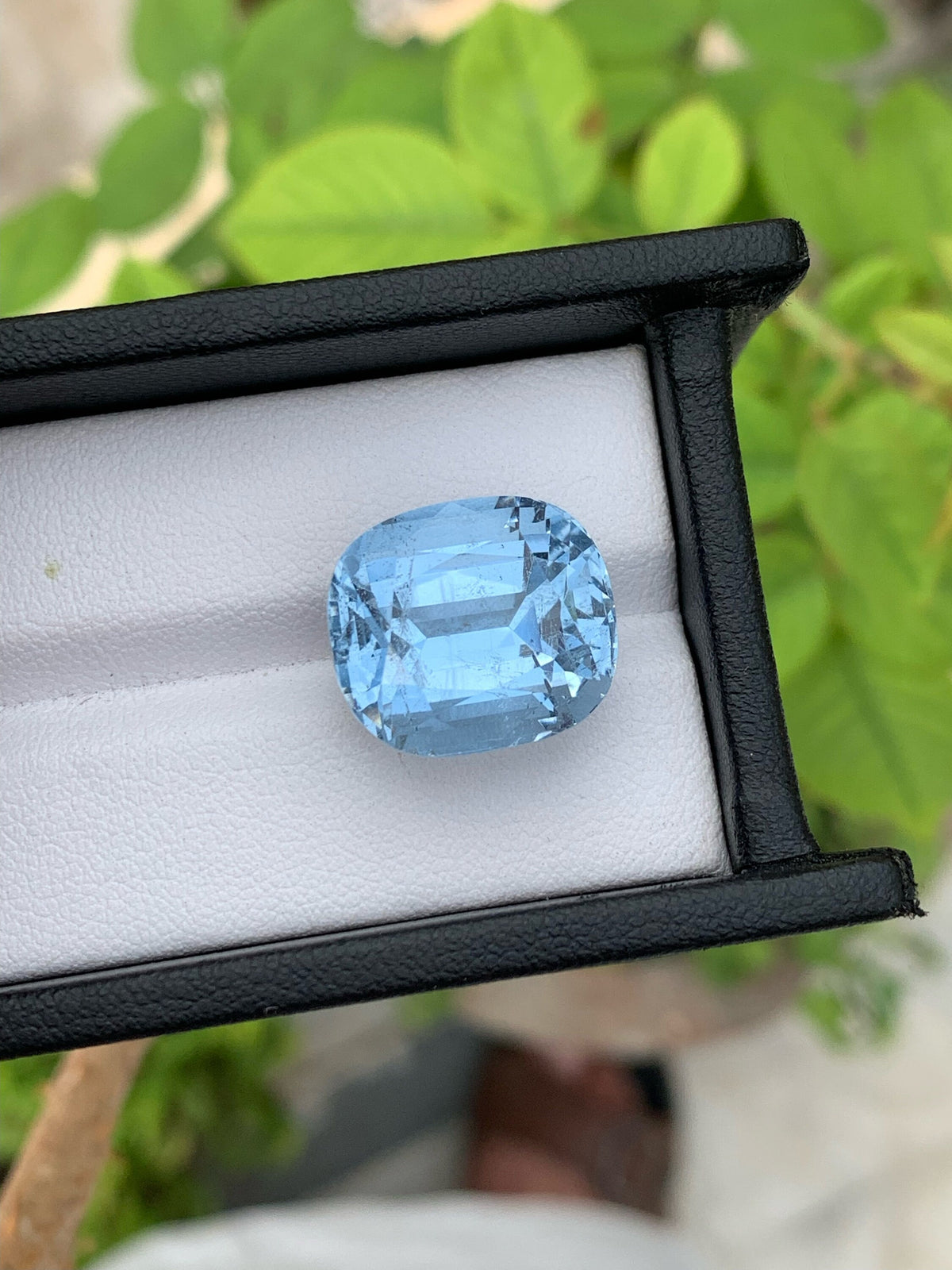 Santa Maria Aquamarine Beryl Gemstone: Pastel Blue Fancy Cut, 18.25 Carats