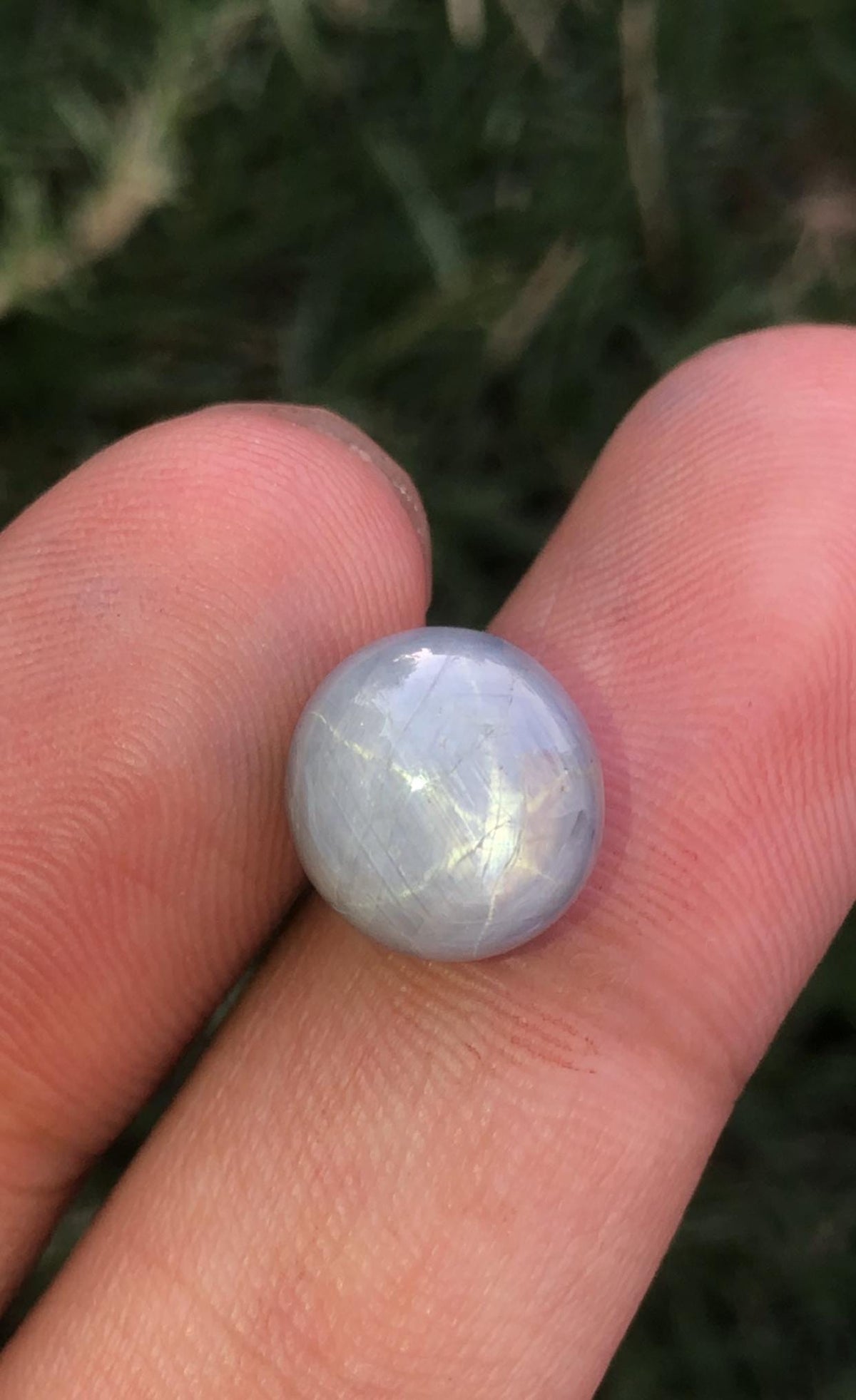 Oval Star Sapphire Gemstone: Grayish Blue Faceted Ring Stone, 8.45 CT