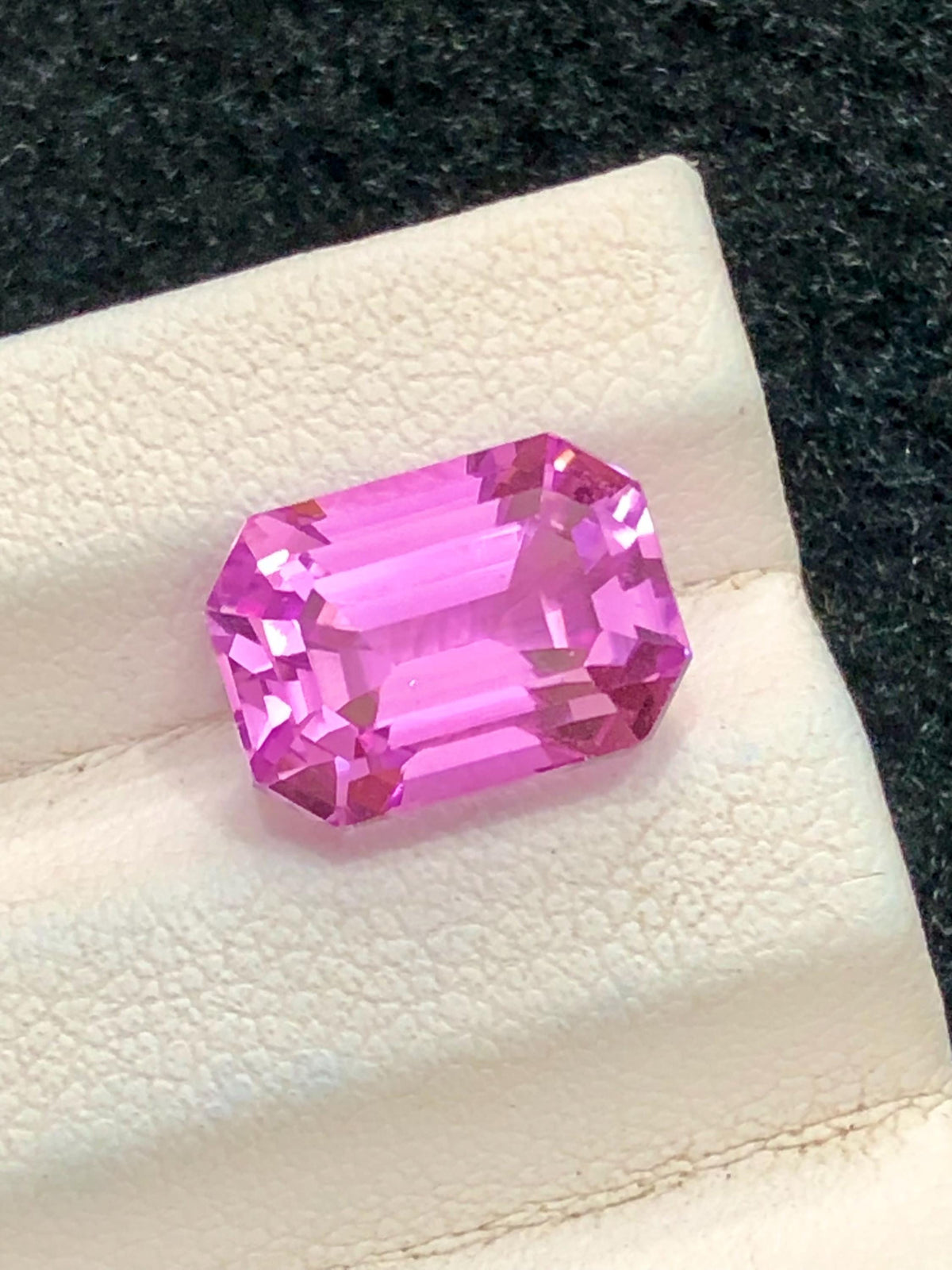 Pink Kunzite 5.50ct Emerald Cut Gemstone from Afghanistan – Bright Blush Pink Sparkling Gem
