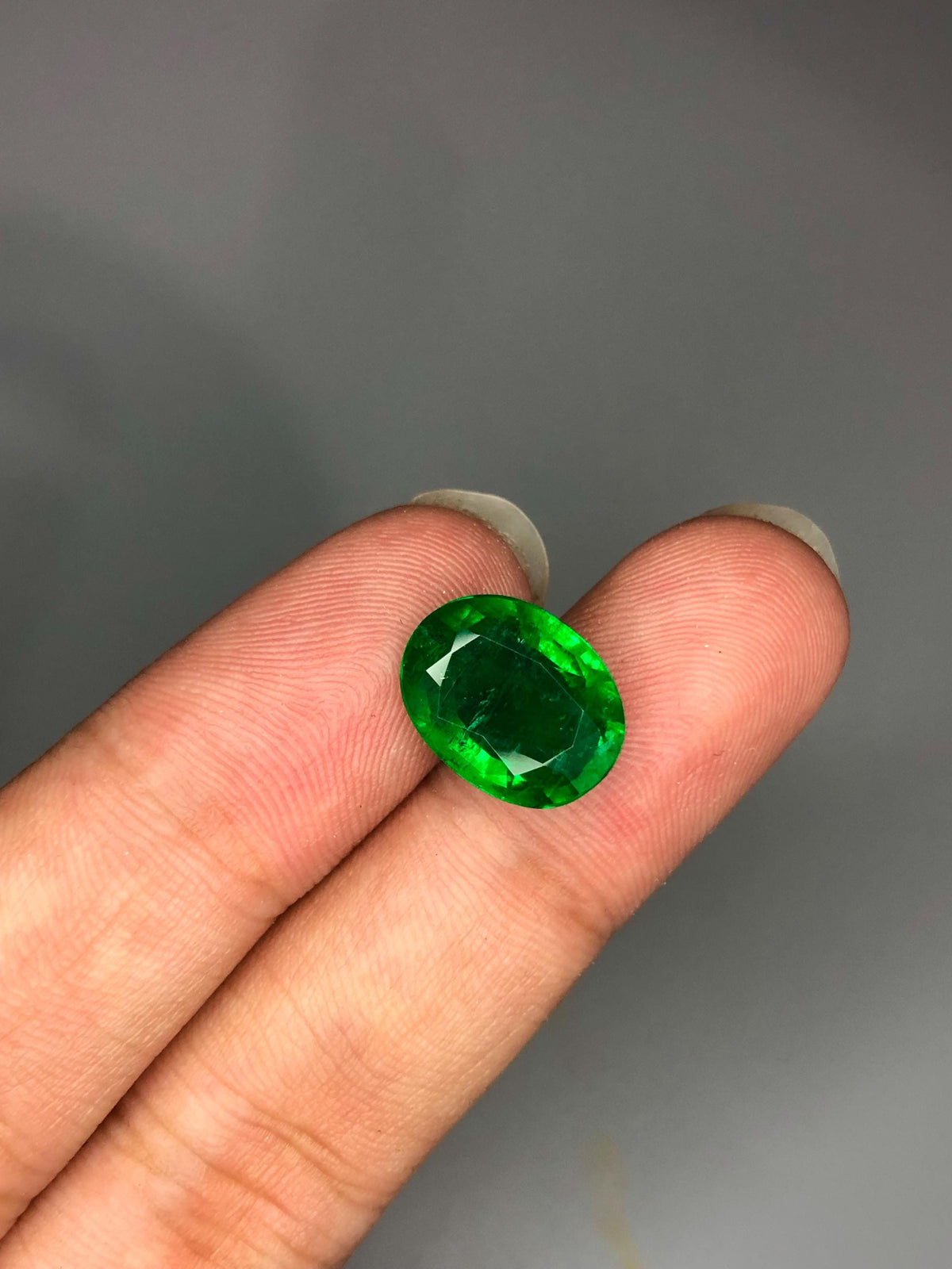 6.18Ct Vivid Green Perfect Oval Zambian Emerald,Top Grade Minor Oil Emerald