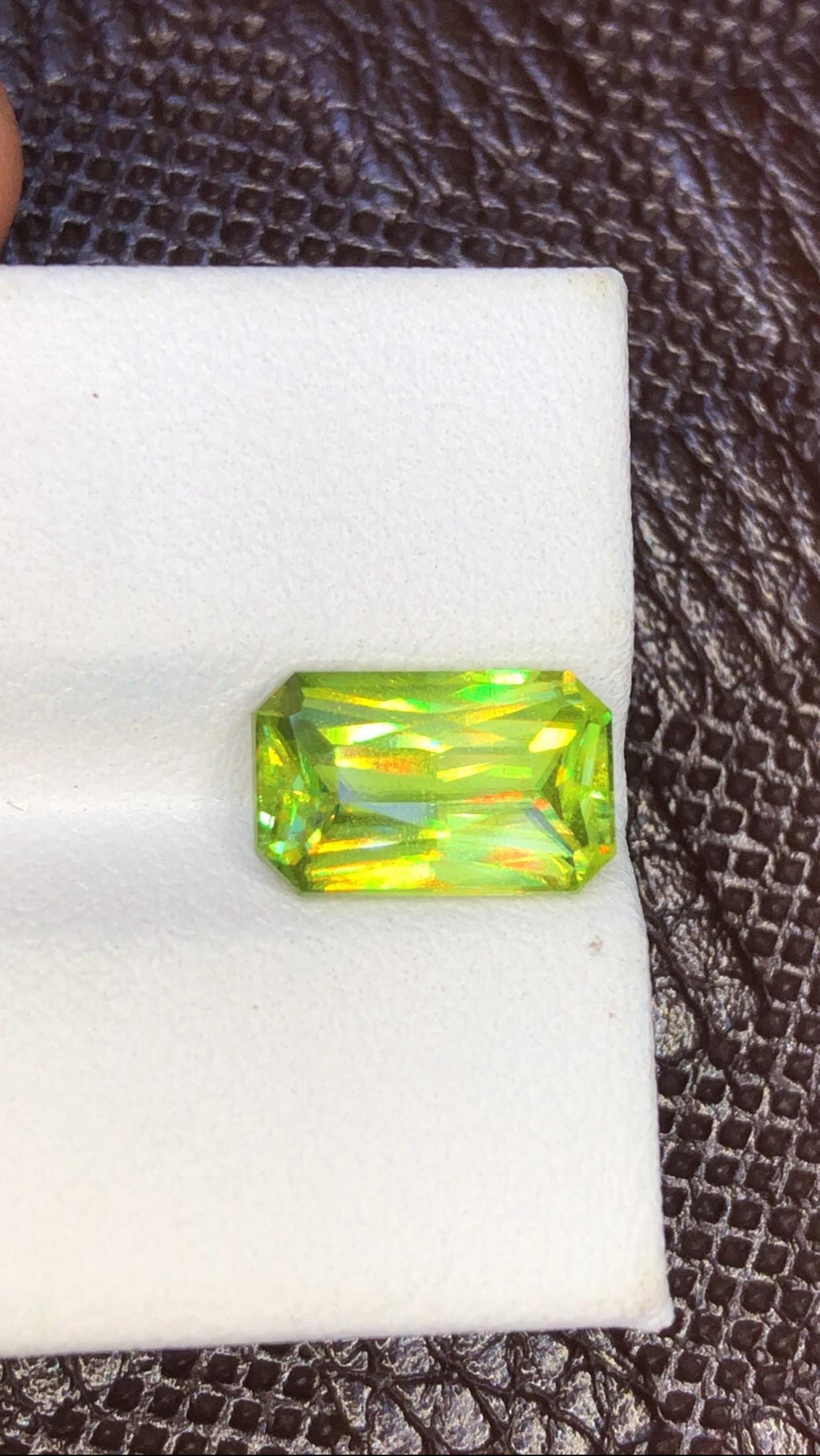 Natural Sphene Gemstone: 3.47 ct Greenish Yellow Full Fire Stone
