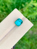 Lagoon Blue Tourmaline Gemstone: Cushion Cut October Birthstone, 3.95 CT
