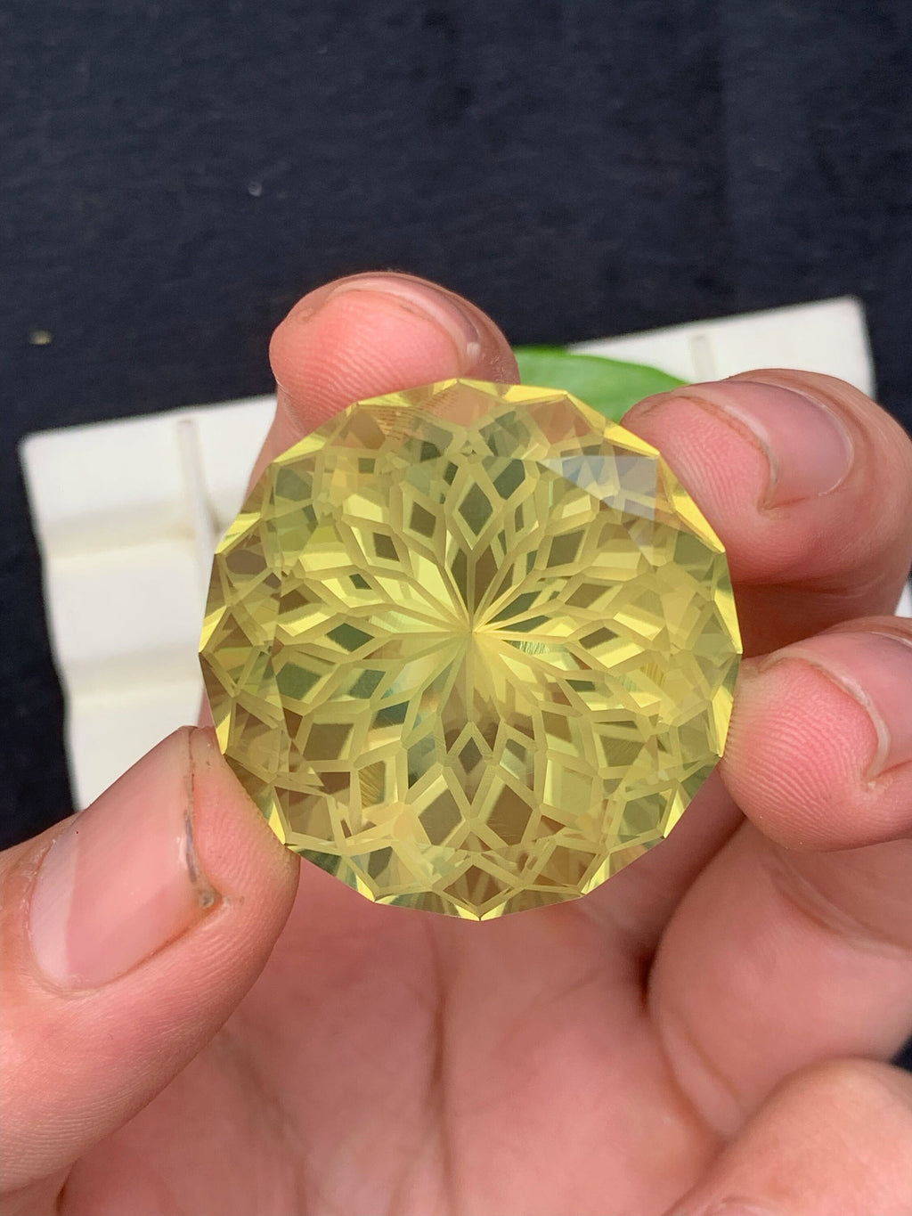 Flower Cut Yellow Citrine Gemstone: Natural Loose Stone, 131.75 CT