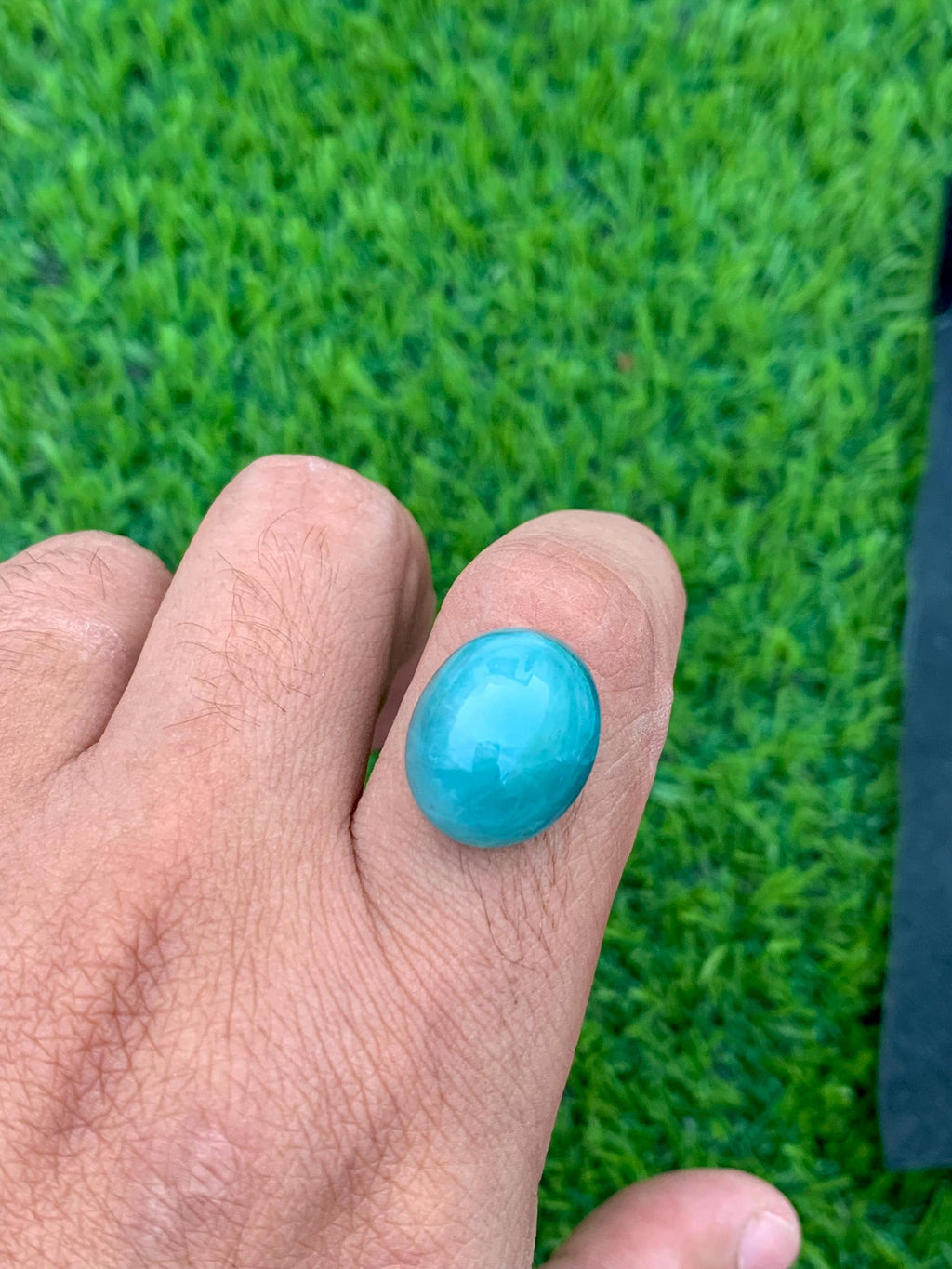 Grandidierite Cabochon: Rare Bluish-Green Gemstone, Madagascar Origin, 15.70 CT