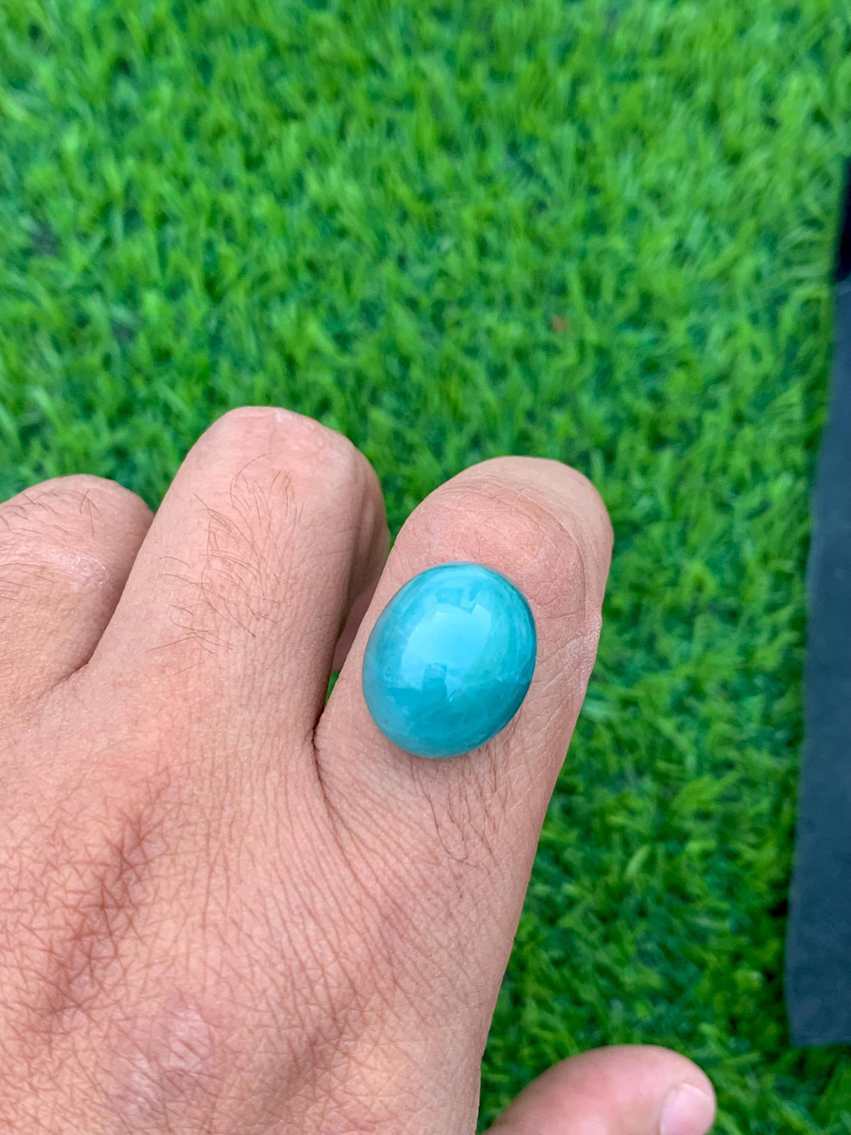 Grandidierite Cabochon: Rare Bluish-Green Gemstone, Madagascar Origin, 15.70 CT