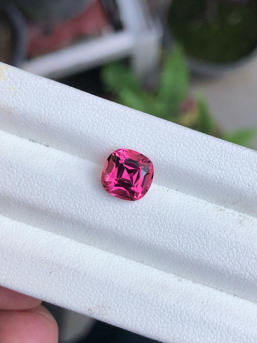 Deep Pink Tourmaline Gemstone: 2.30 Carat Cushion Cut, October Birthstone
