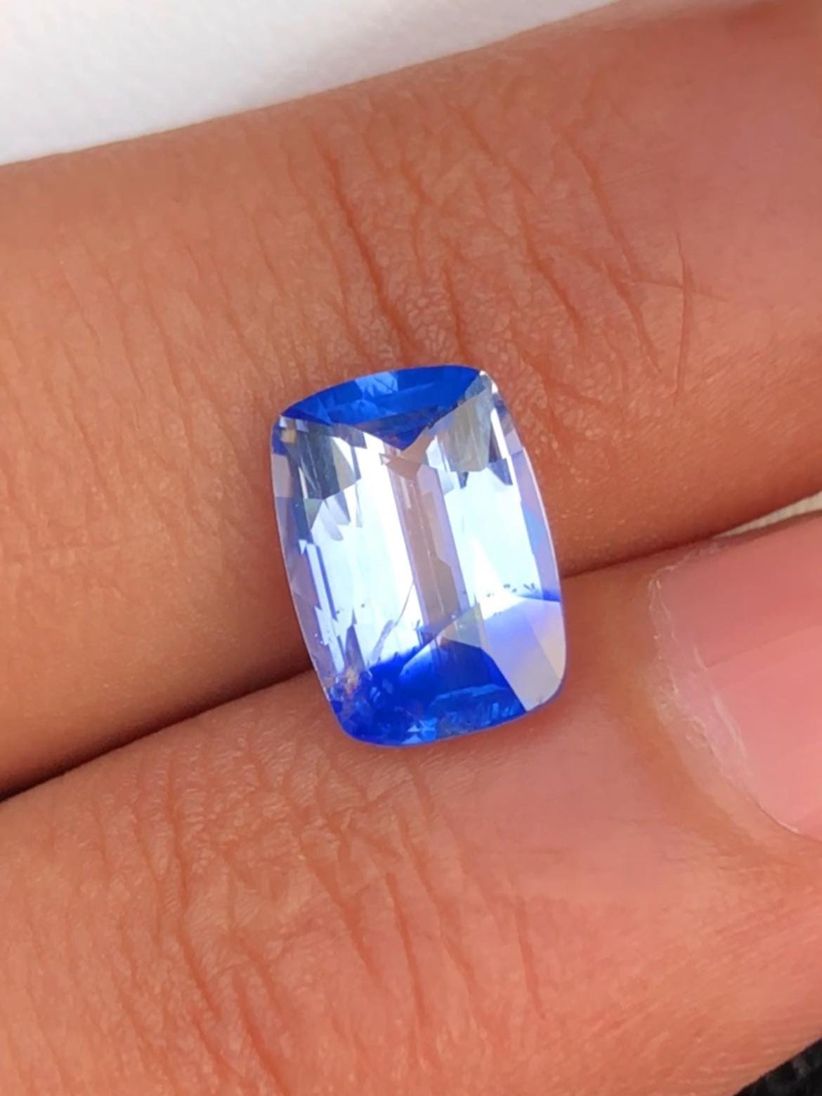 Bi-Color Blue Sapphire 2.70ct Cushion Cut – Sri Lanka