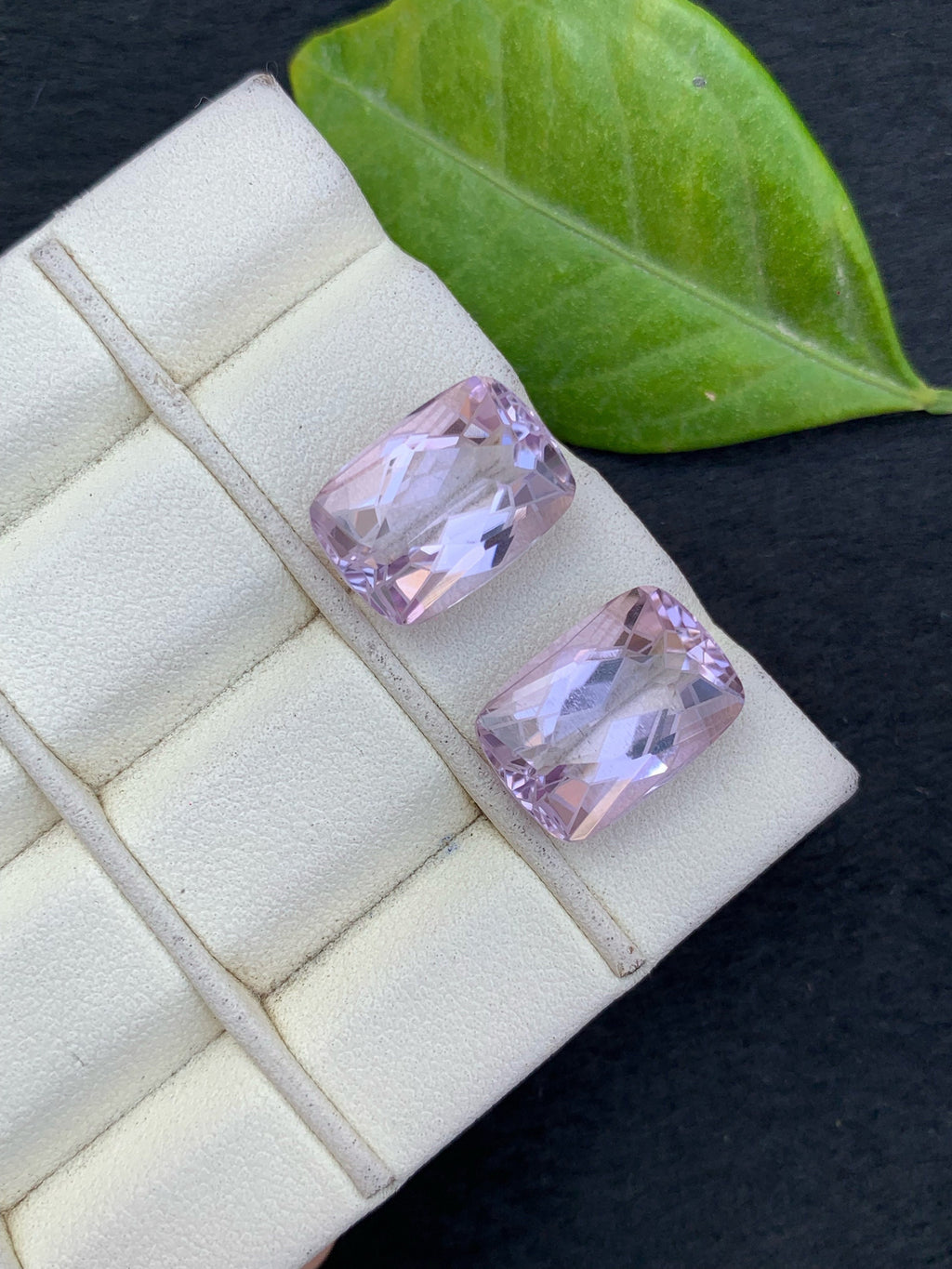 Emerald Cut Amethyst Gemstone Pair: 17.25CT Zambia Purple Stone