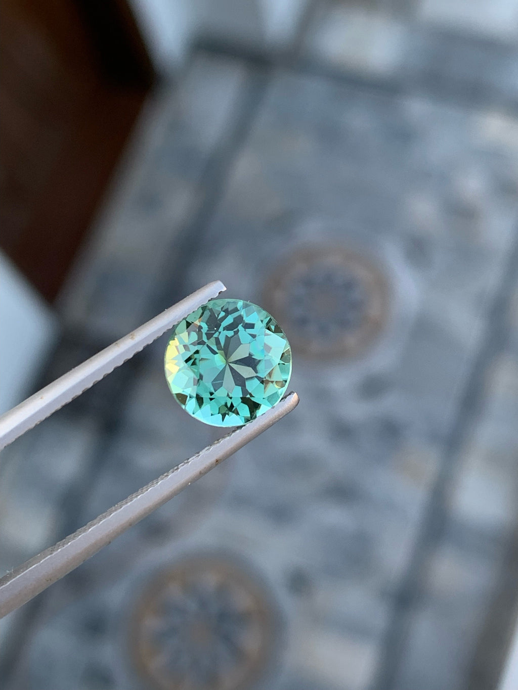 Seafoam Green Tourmaline Gemstone: Round Cut, Afghanistan Origin (08x08x04 MM)