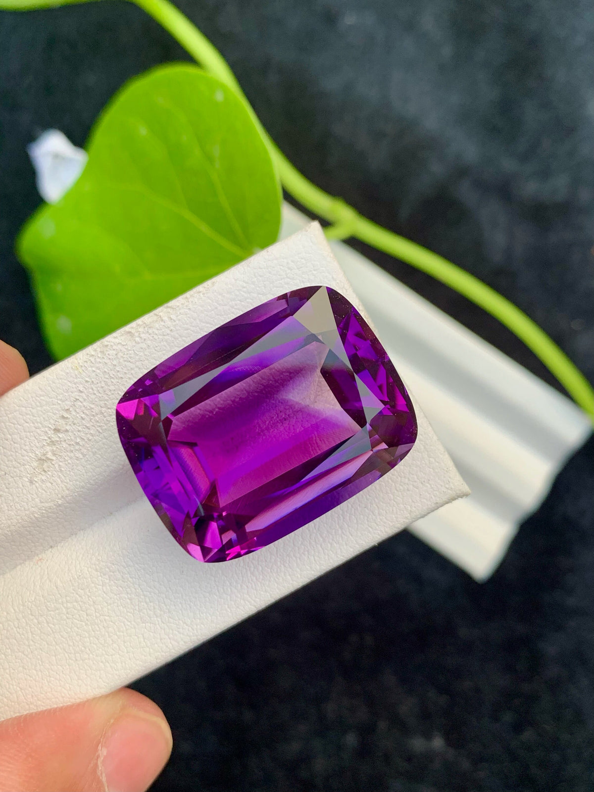 Cushion Cut Amethyst Gemstone: Deep Purple Loose Stone, 48.60 CT