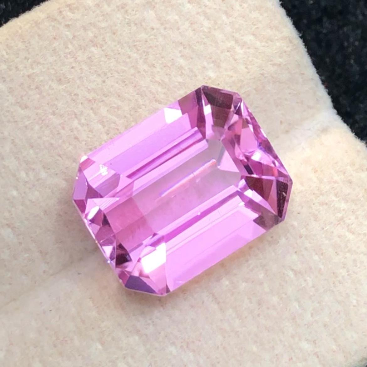 Peach Pink Kunzite 8.50 Carat Octagon Cut – Afghanistan Gemstone