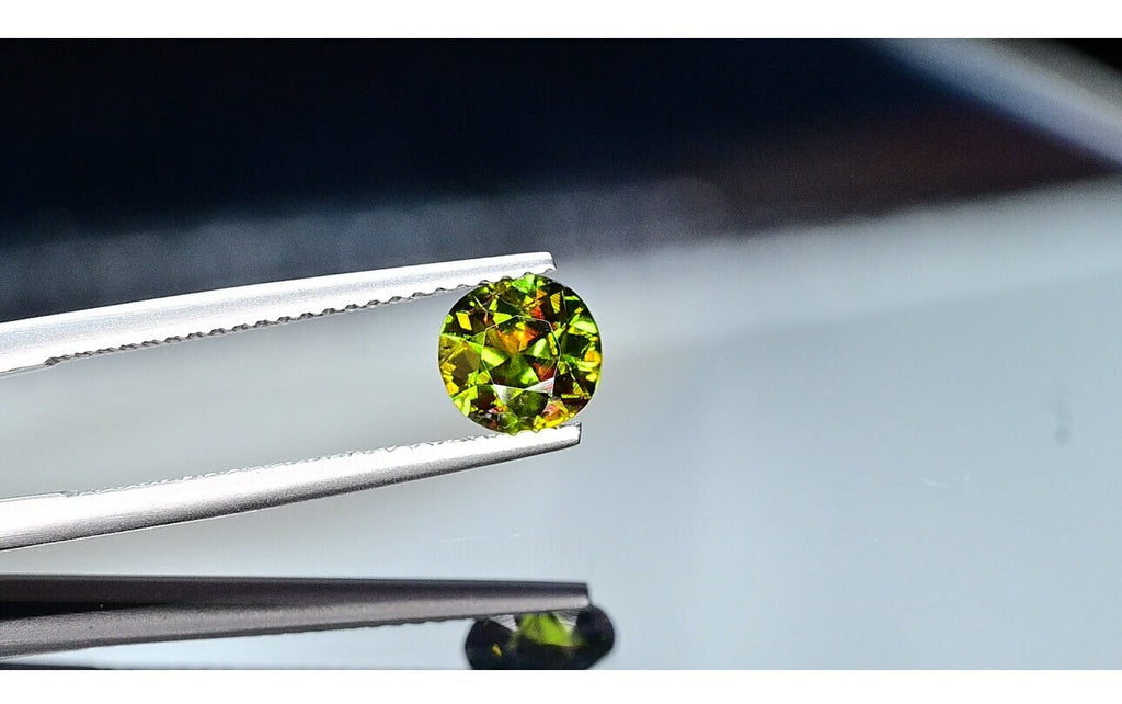 Natural Sphene Gemstone, Diamond Round Cut Ring\Jewelry Size Loose Gemstone. 1.30Carats