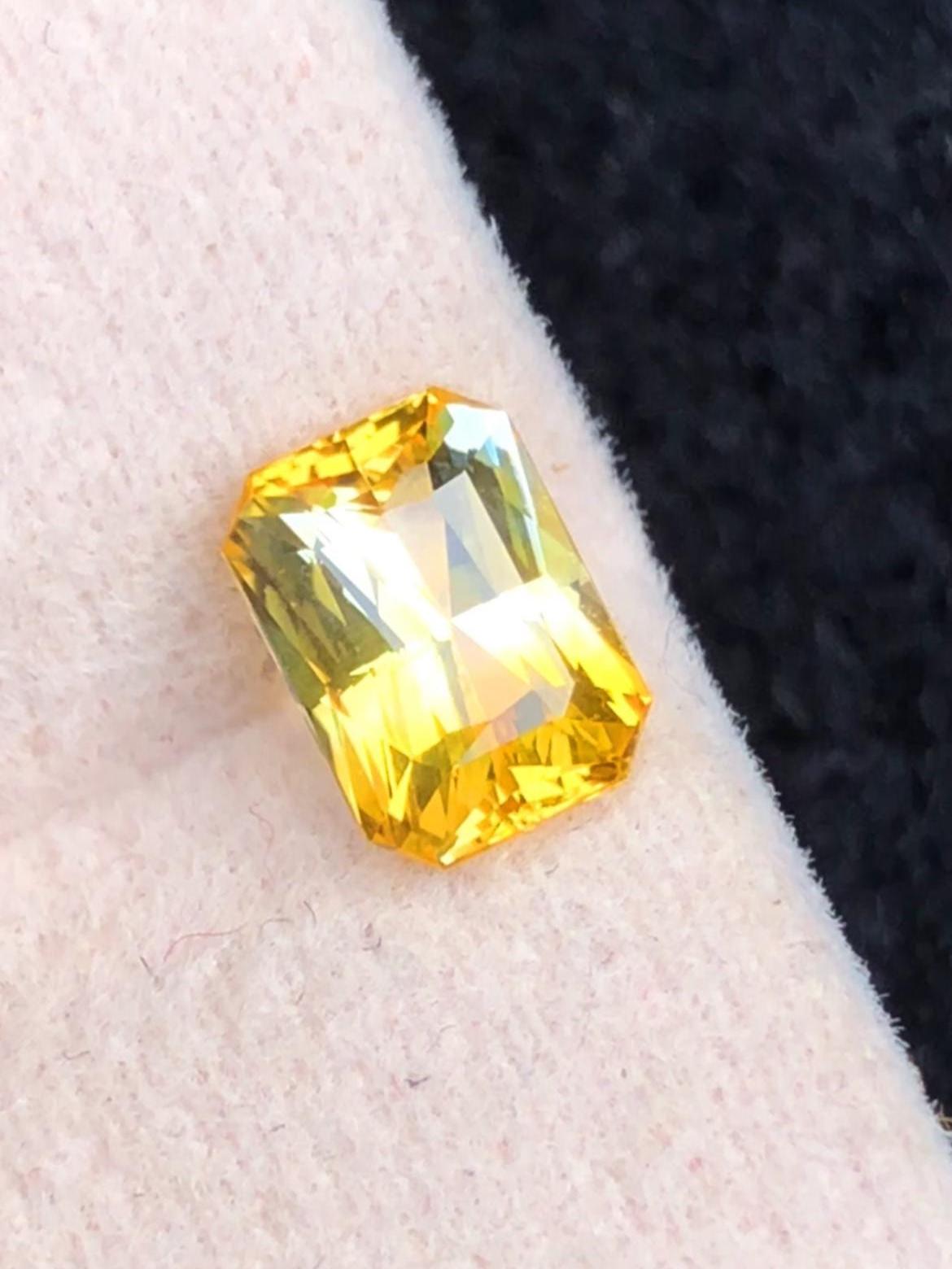 Yellow Sapphire 1.07ct Fancy Octagonal Cut Madagascar Certified