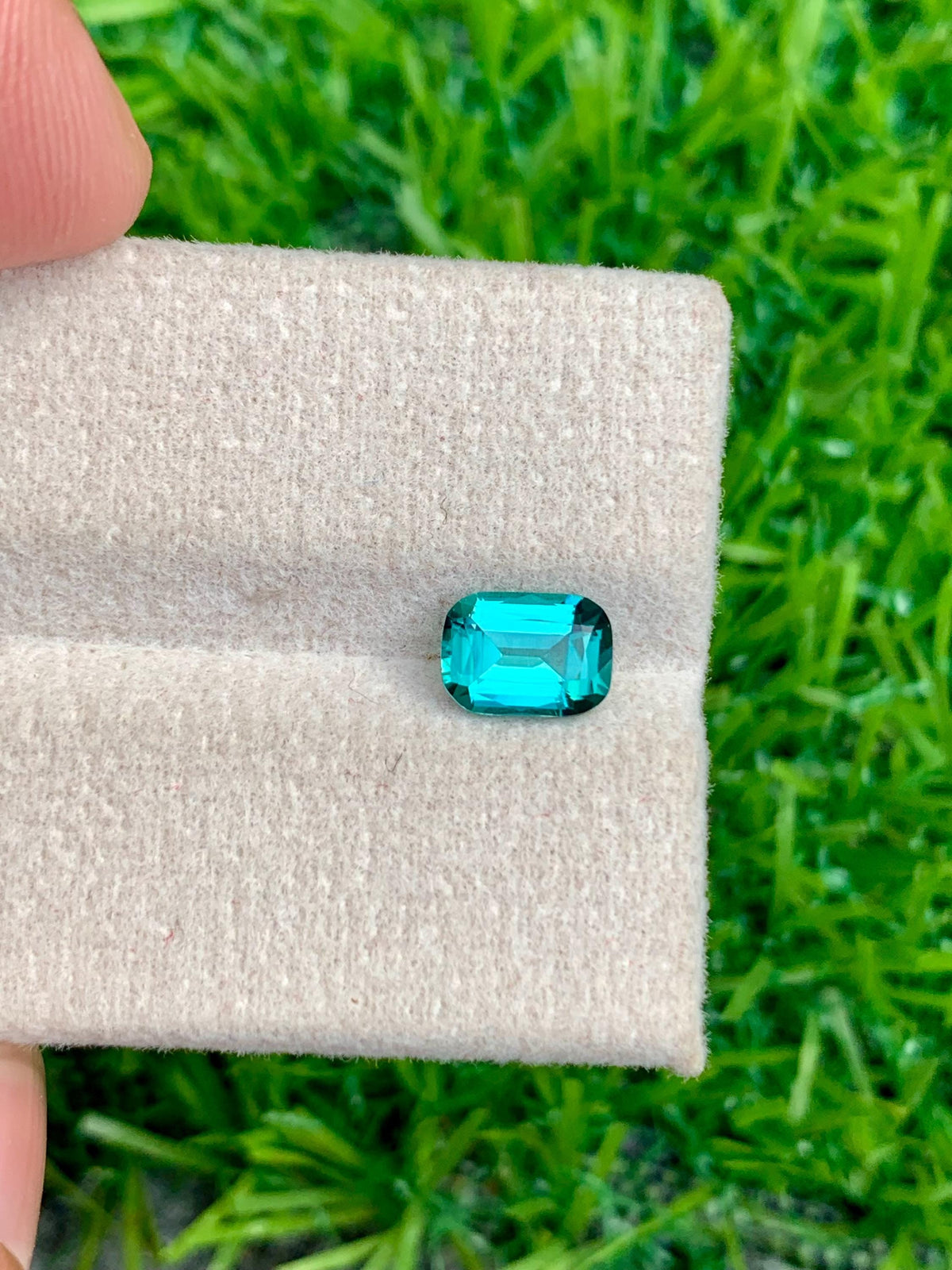 Green Tourmaline Gemstone: 0.90 CT Faceted Cushion Cut, Afghanistan