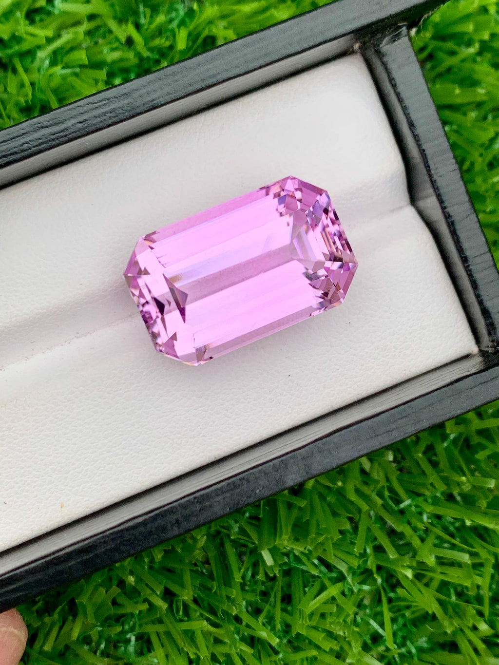 37.10 Carat Deep Pink Kunzite Gemstone: Emerald Cut, VSS Clarity
