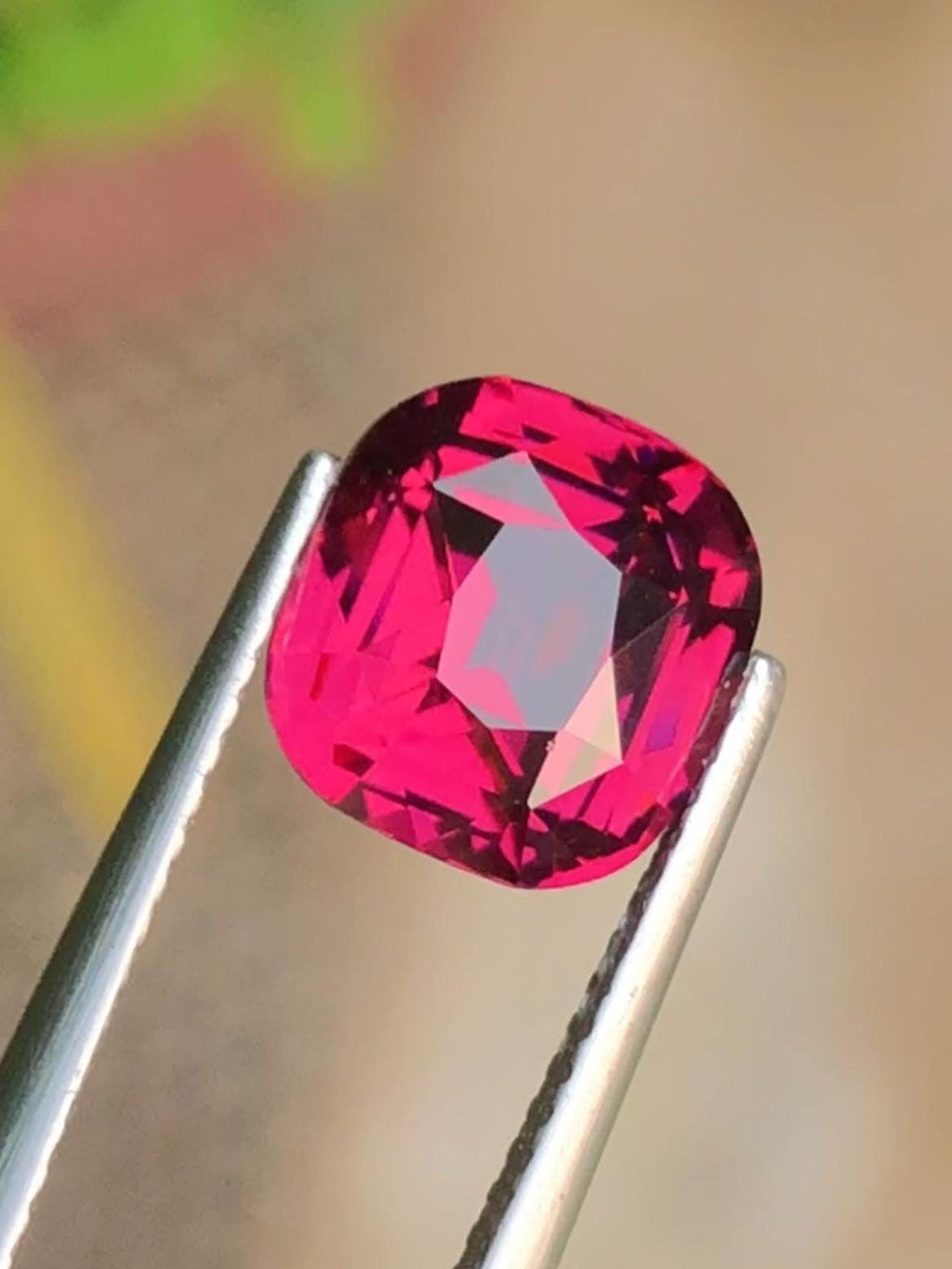 Rhodolite Garnet 4.05ct Cushion Cut – Certified Raspberry-Tone Tanzanian Gemstone