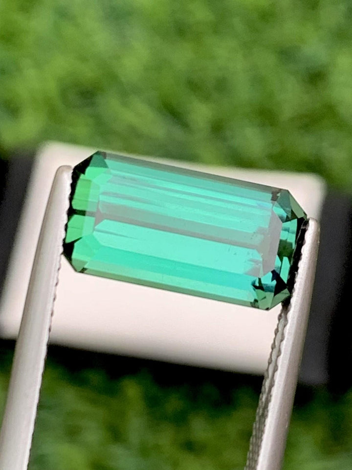 Bluish Green Tourmaline Gemstone: Emerald Cut, 5.60 CT, Afghanistan Origin