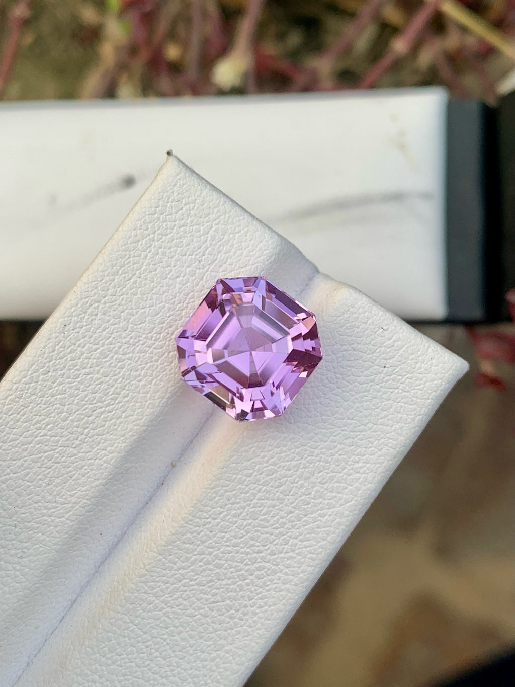 Lilac Kunzite Stone For Jewelry, Faceted Pink Kunzite Gemstone, 8.45 CT