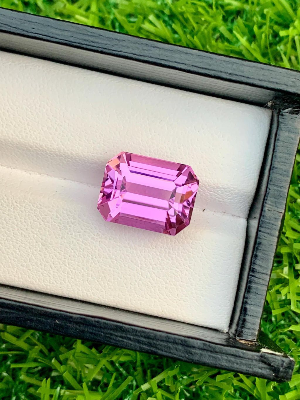 Vivid Pink Kunzite Gemstone: 13.80 Carat Emerald Cut, Afghanistan
