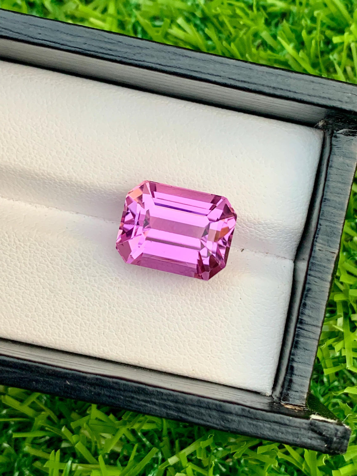 Vivid Pink Kunzite Gemstone: 13.80 Carat Emerald Cut, Afghanistan