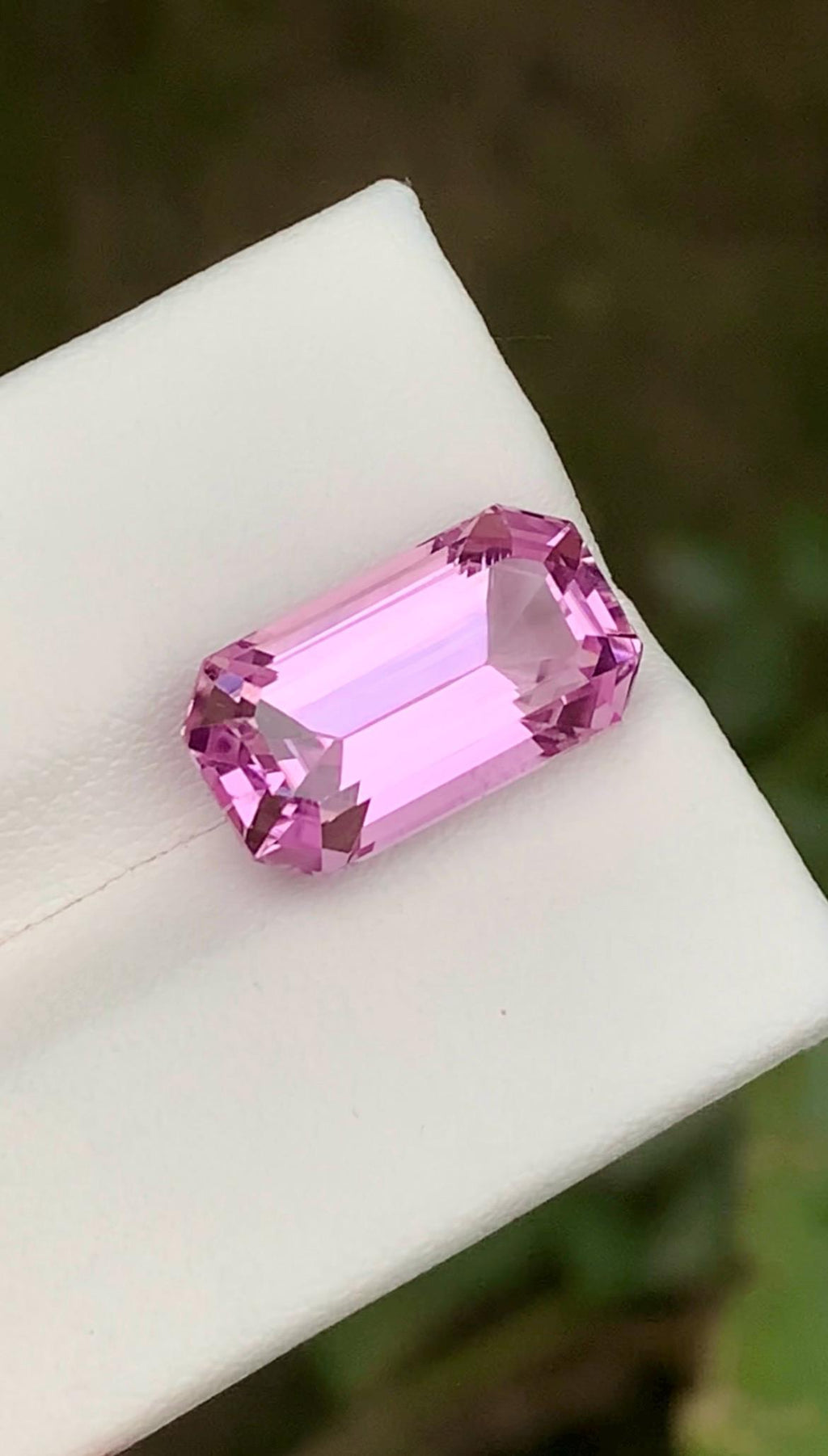 Pink Kunzite Gemstone: 8.05CT Faceted Emerald Cut From Nuristan Afghanistan