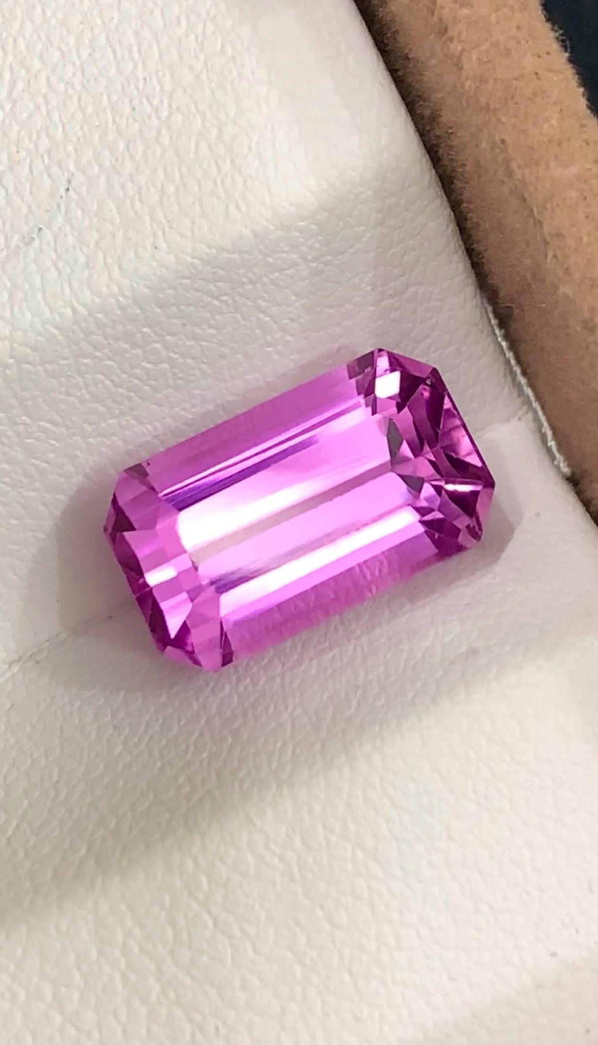 Pink Kunzite 9.60 Carat Emerald Cut Loose Gemstone from Afghanistan