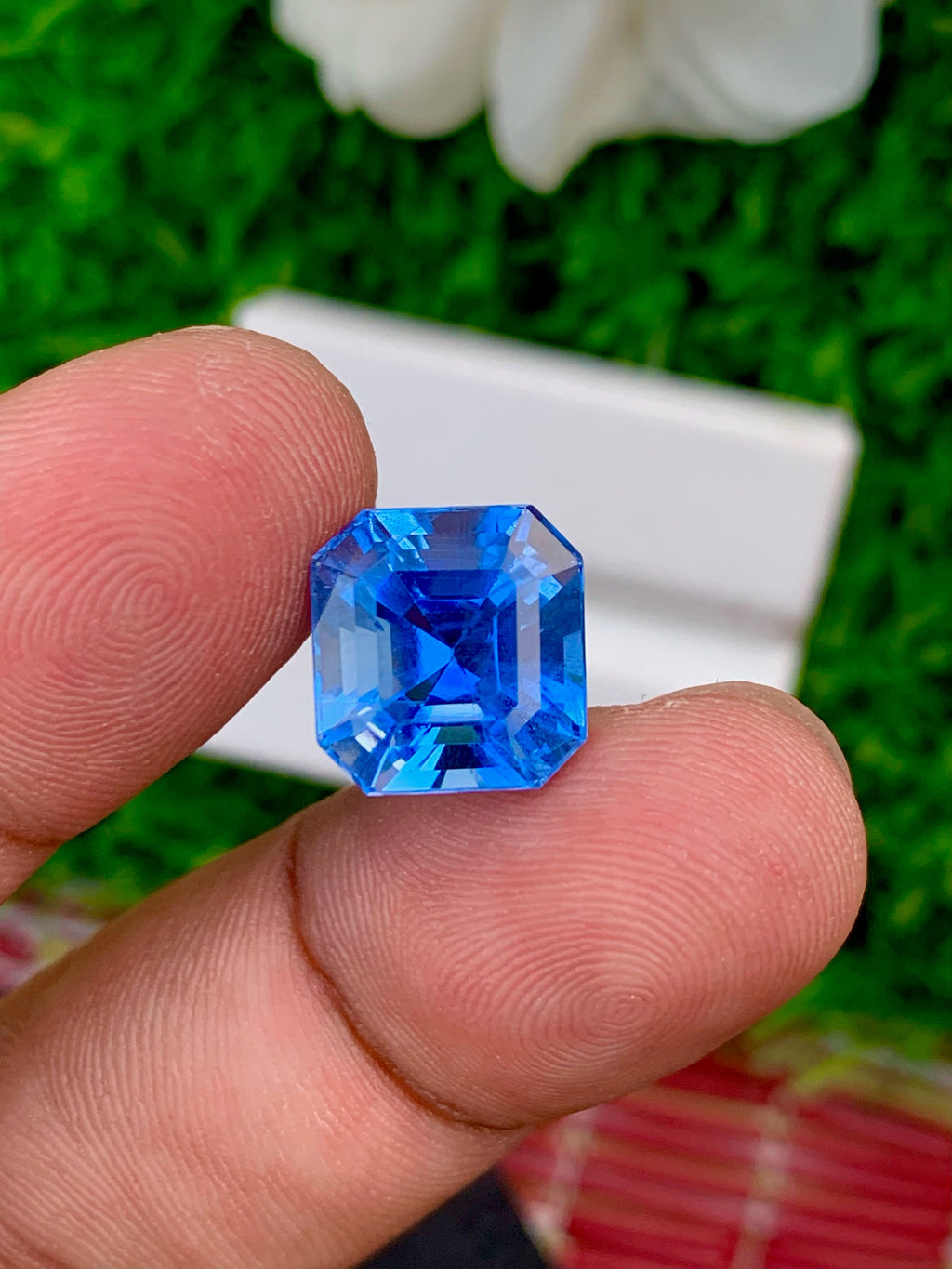 11.55 Carat Deep Blue Santa Maria Aquamarine Gemstone: Ascher Cut Loose Stone