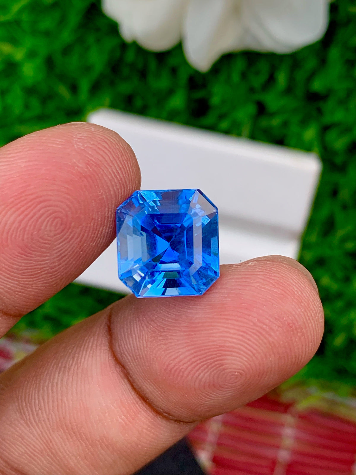 11.55 Carat Deep Blue Santa Maria Aquamarine Gemstone: Ascher Cut Loose Stone