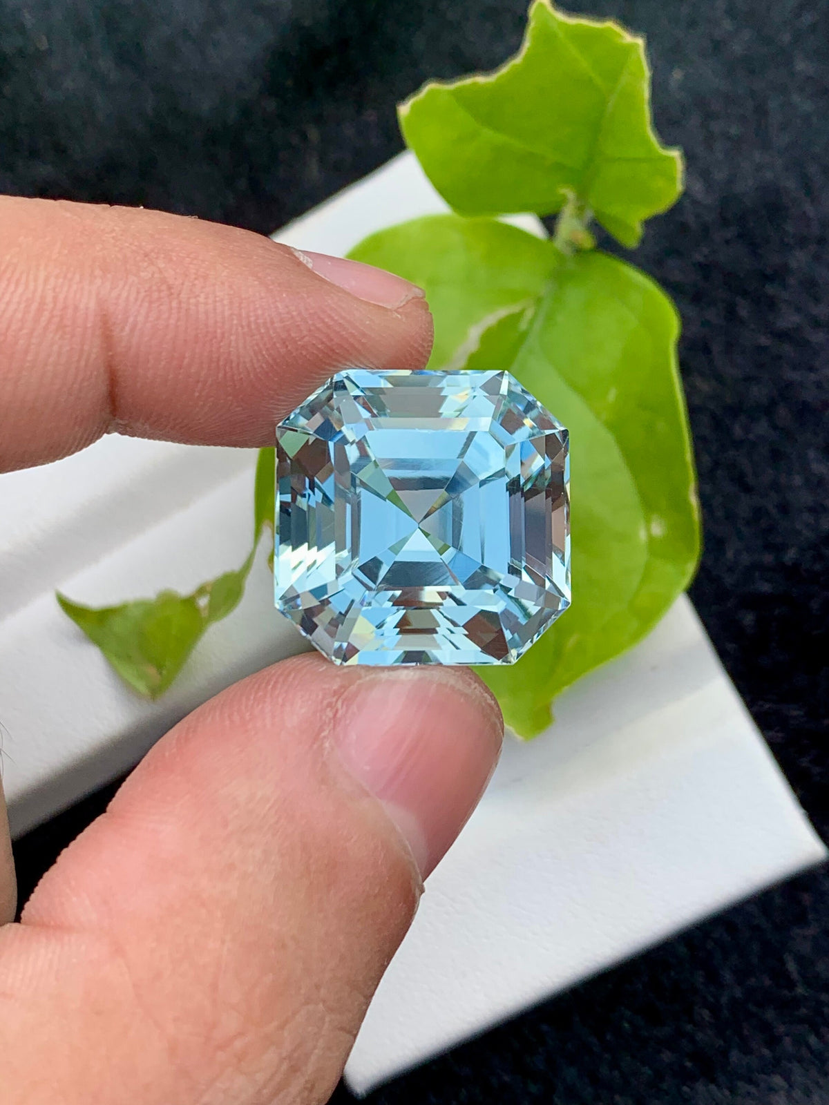 Natural Santa Maria Blue Aquamarine Gemstone: VVS Ascher Cut, 32.15 CT