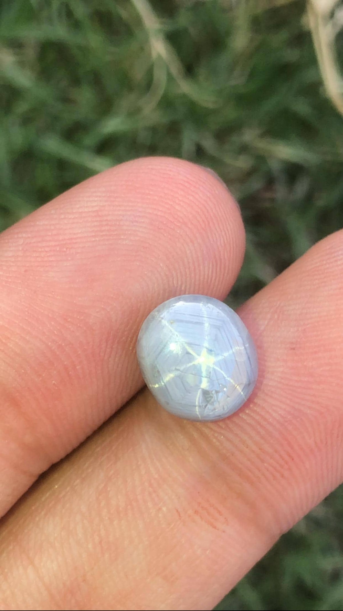 Oval Star Sapphire Gemstone: Grayish Blue Faceted Ring Stone, 8.45 CT