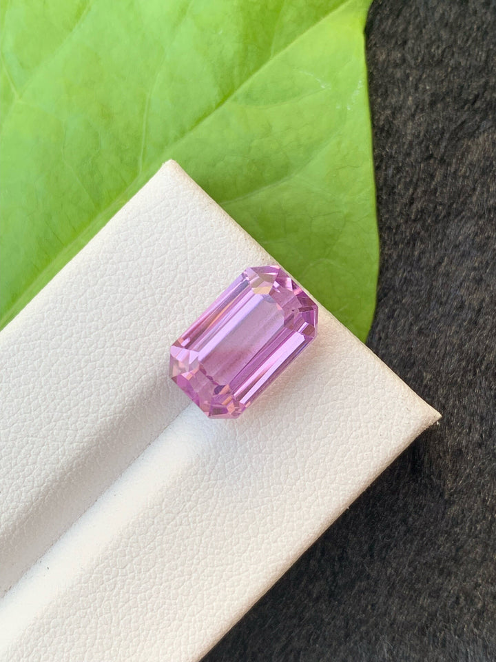 Pink Kunzite Gemstone: 8.70 CT Emerald Cut Spodumene