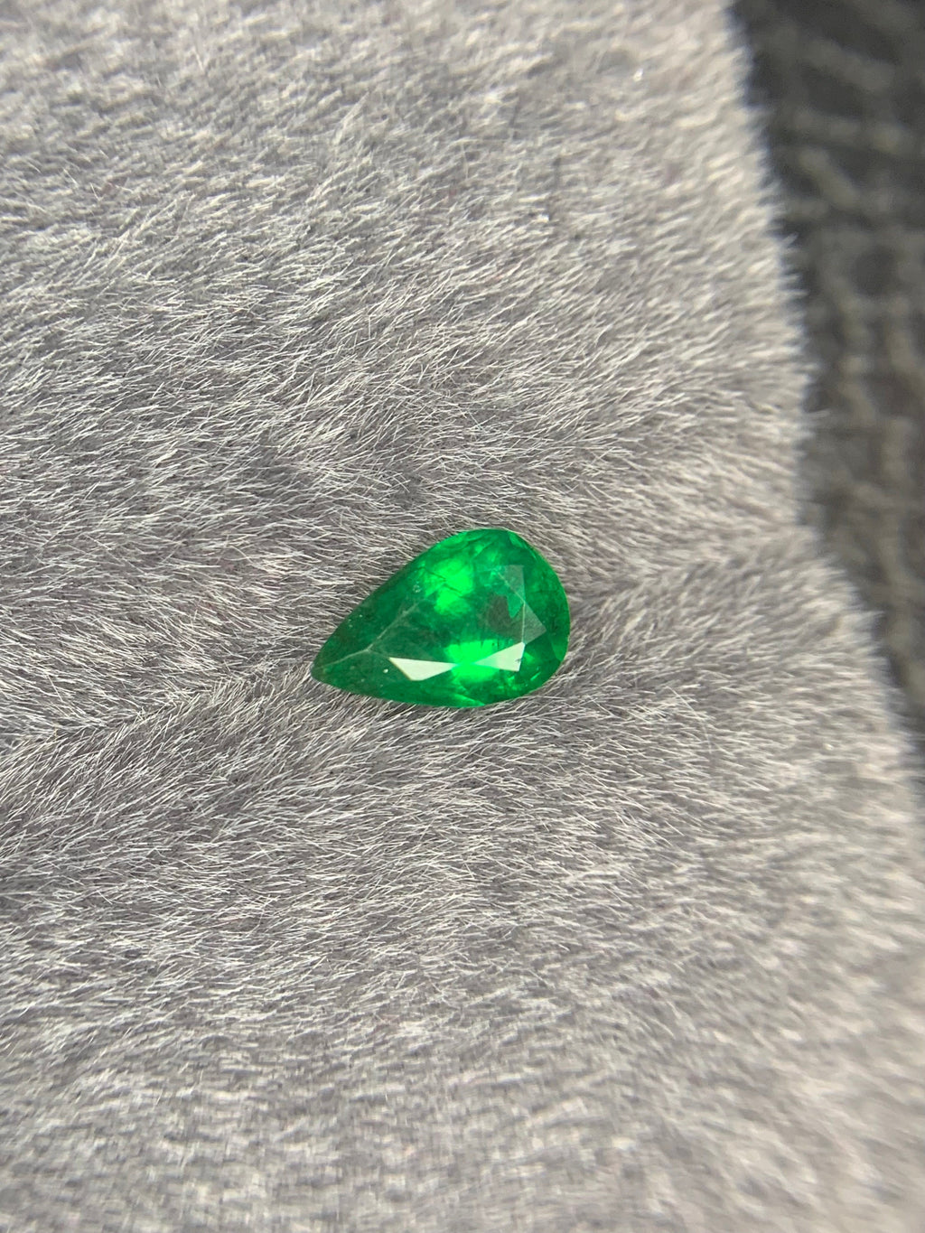 Zambia Emerald Gemstone: 1.57 CT Pear Cut, Vivid Green