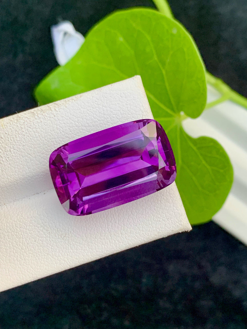 Natural Deep Purple Amethyst Gemstone: 26.00 CTS Cushion Cut, Africa