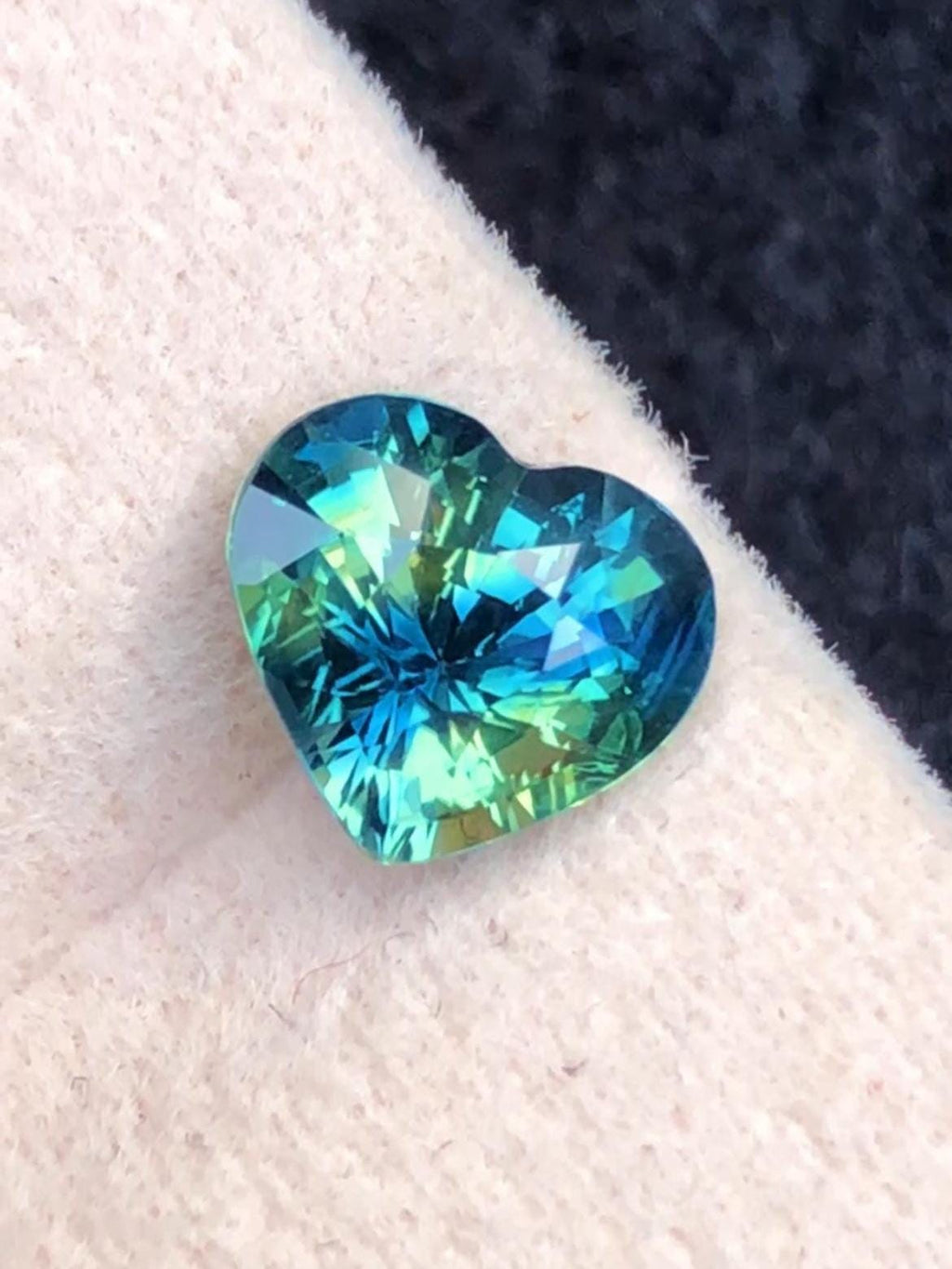 Parti Sapphire 1.56ct Heart Cut Madagascar Certified Bi-Color