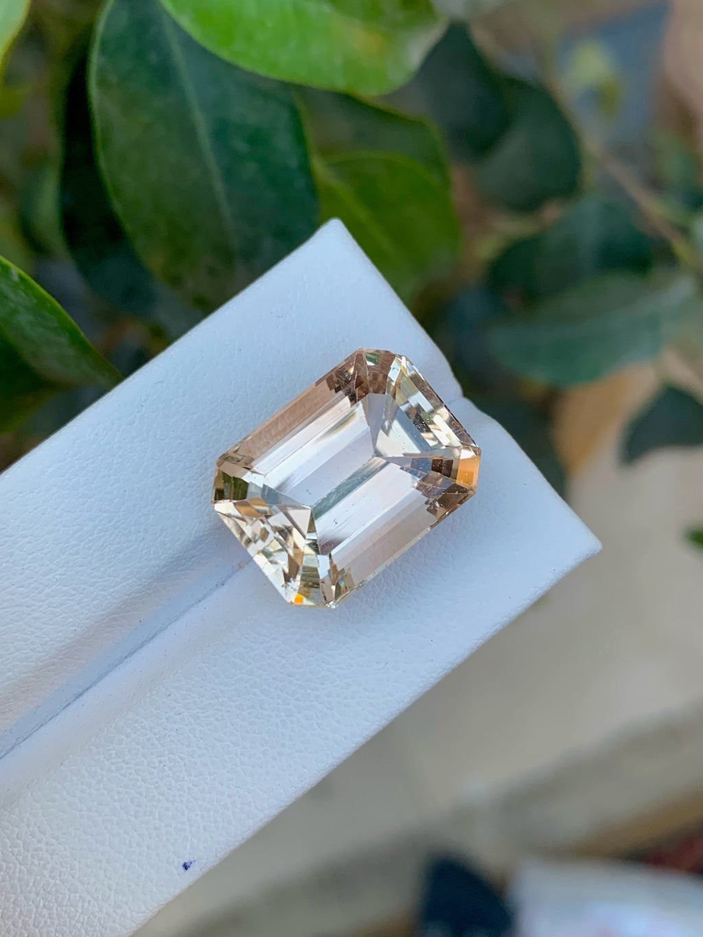 Unheated Imperial Topaz Gemstone: 24.70 CT Emerald Cut