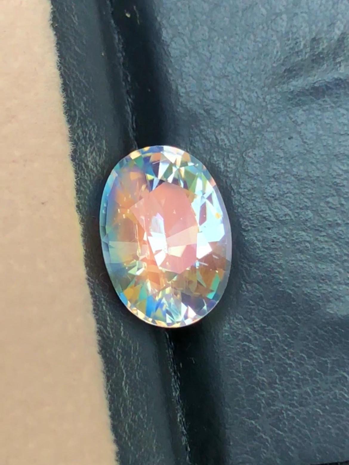 Rainbow Moonstone 3.02ct Oval Faceted Cut – Madagascar
