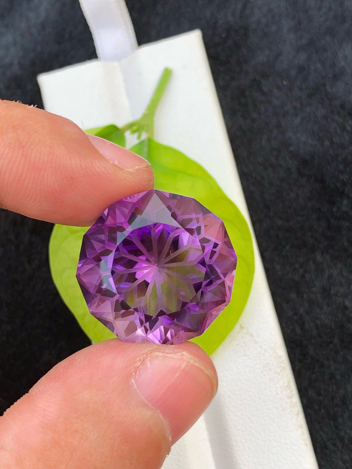 Flower Cut Amethyst Gemstone: 33.80 CT Loupe Clean Purple Stone