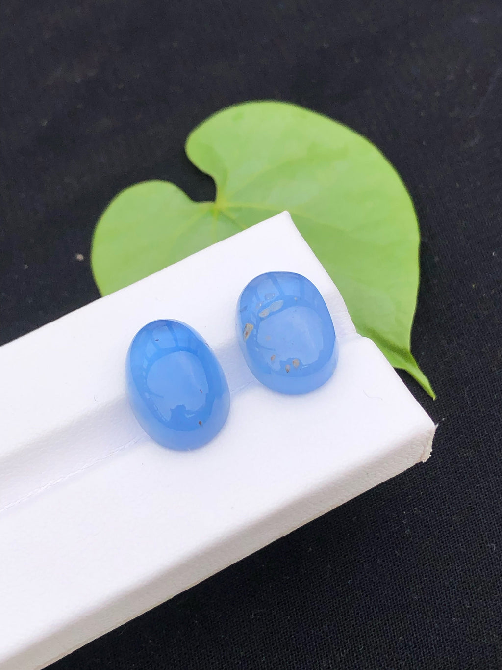 Santa Maria Aquamarine Cabochon Pair: Deep Blue Gemstone, 17.6 Carat