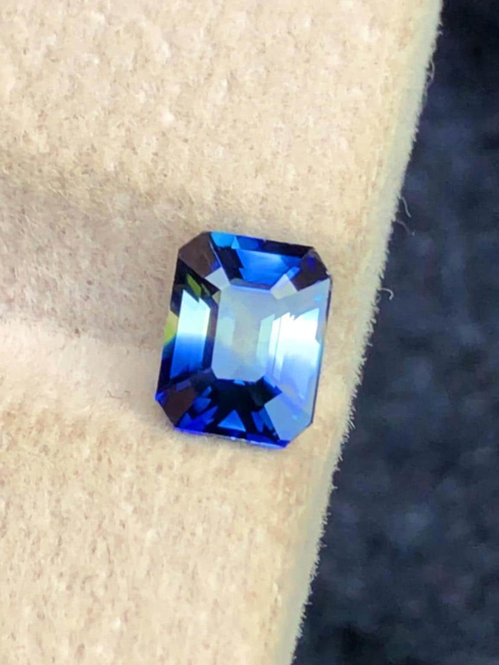 Parti Sapphire 1.14ct Emerald Cut – Bi-Color Gem from Sri Lanka