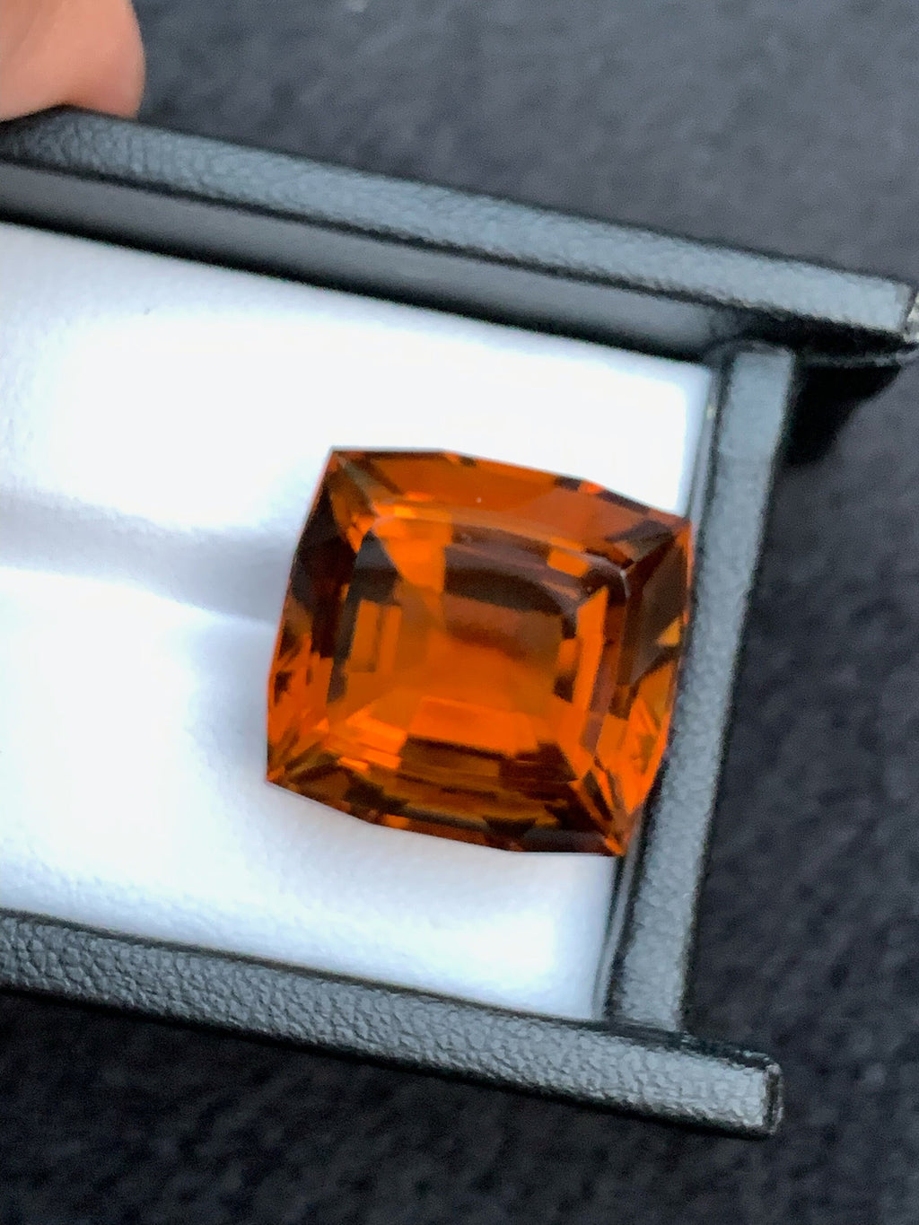 Natural Madeira Citrine Gemstone: Vintage Princess Cut, November Birthstone (25.50 Carat)