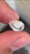 Rainbow Moonstone Pear Cabochon: Faceted Gemstone, 4.25 CT, Madagascar Origin
