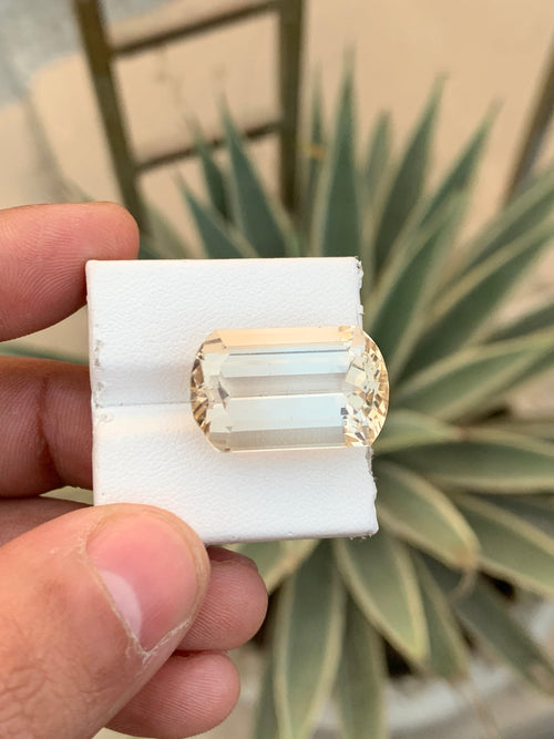 29.80 CT Emerald Cut Yellowish Orange Topaz Loose Gemstone