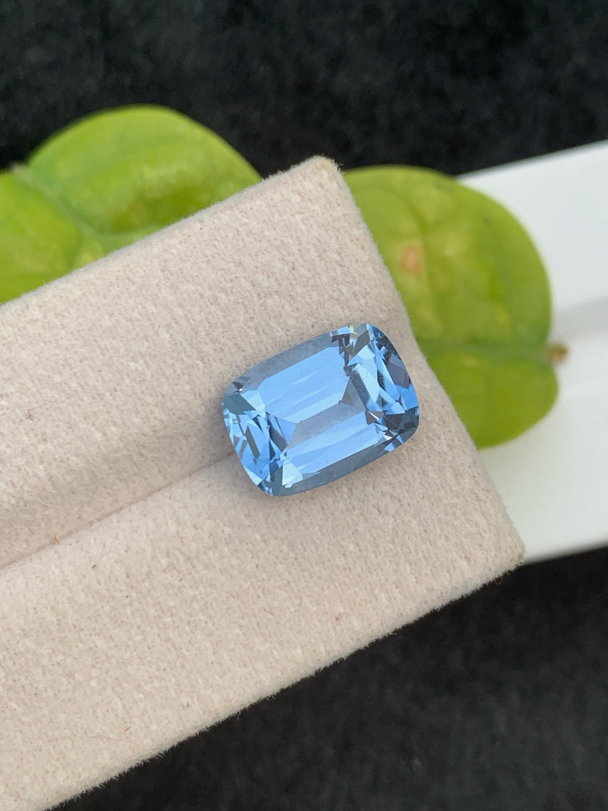5.20 CT Brazilian Aquamarine Loose Gemstone: Santa Maria Blue Cushion Cut