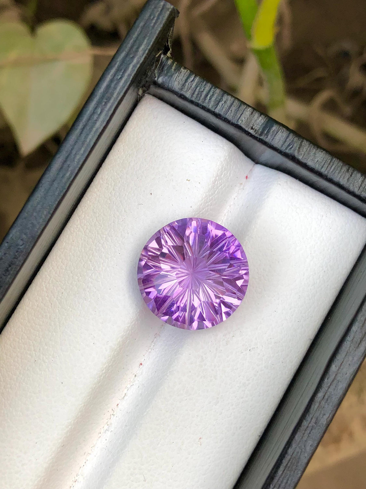 Laser Cut Round Amethyst Gemstone: Loupe Clean, 10.70 CT