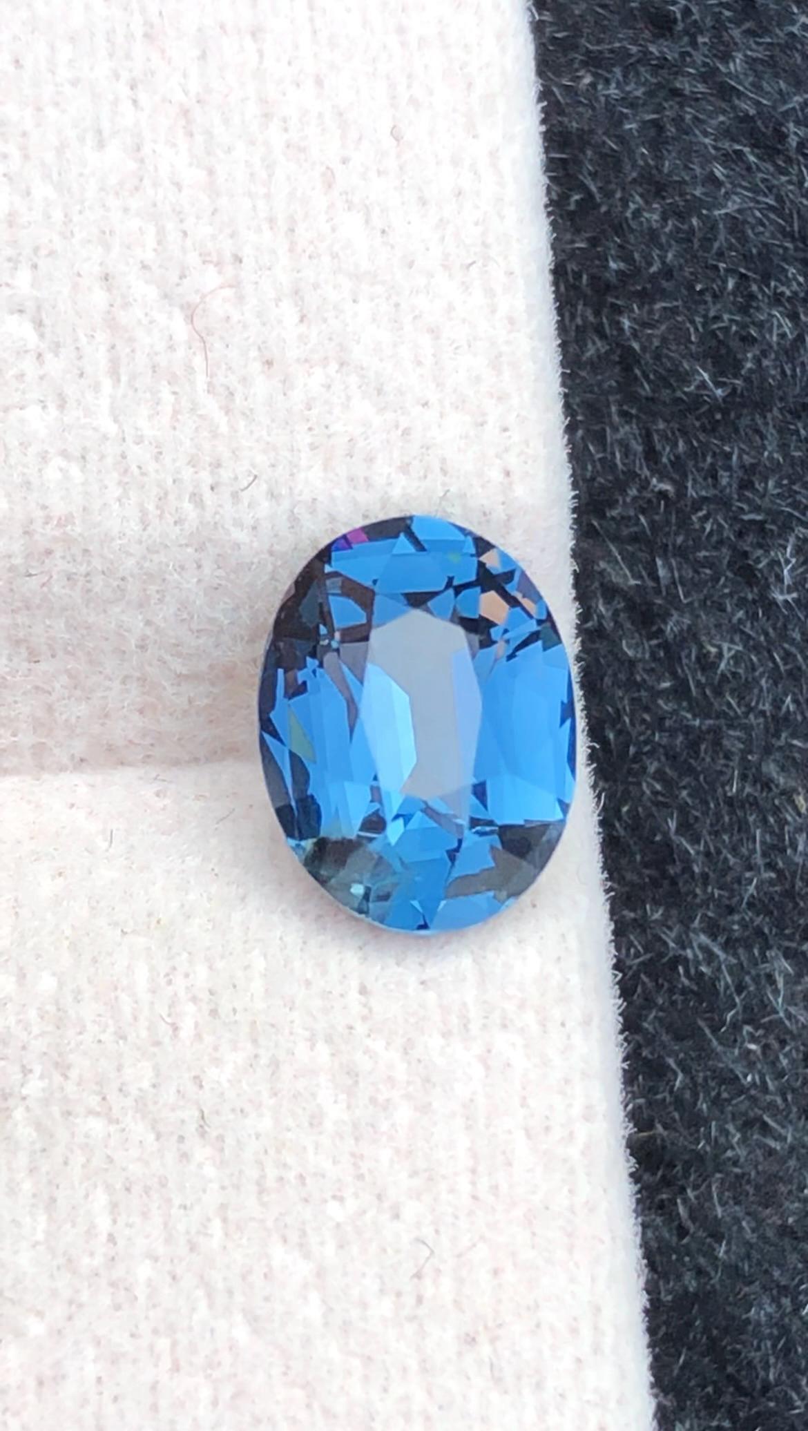 Cobalt Spinel 1.45 ct Oval Cut Blue Gemstone Tanzanian With Certificate