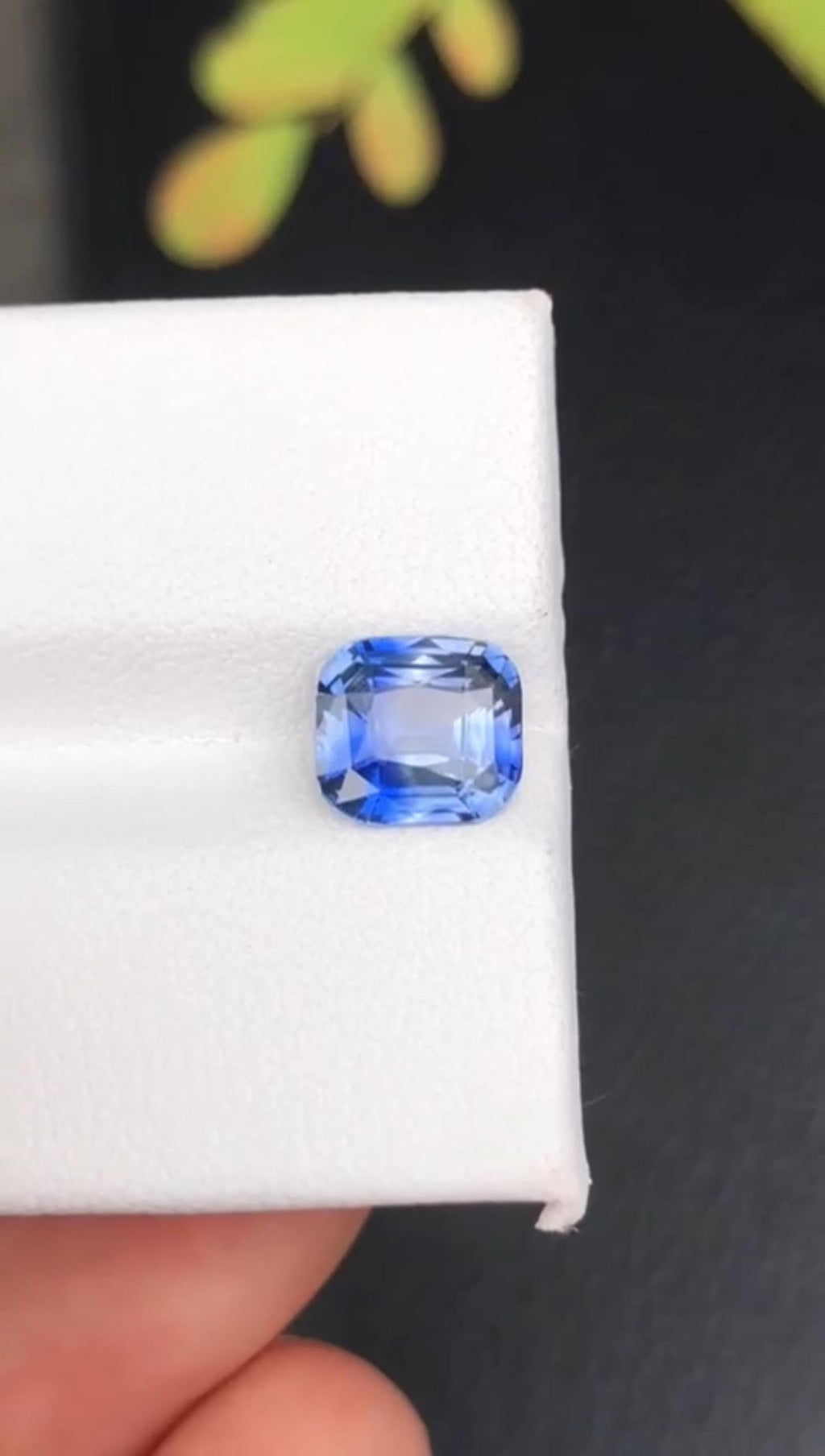 2.5 CT Cushion Cut Blue Sapphire Gemstone: Ring Stone