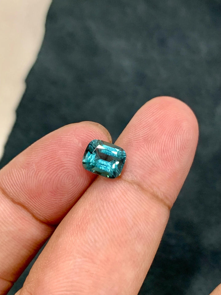 Neon Blue Tourmaline 1.80ct Cushion Cut From Afghanistan