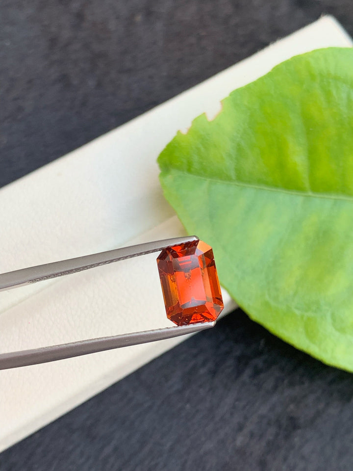 Emerald Cut Mandarin Garnet: Natural Fanta Color Gemstone (3.50 Carat)