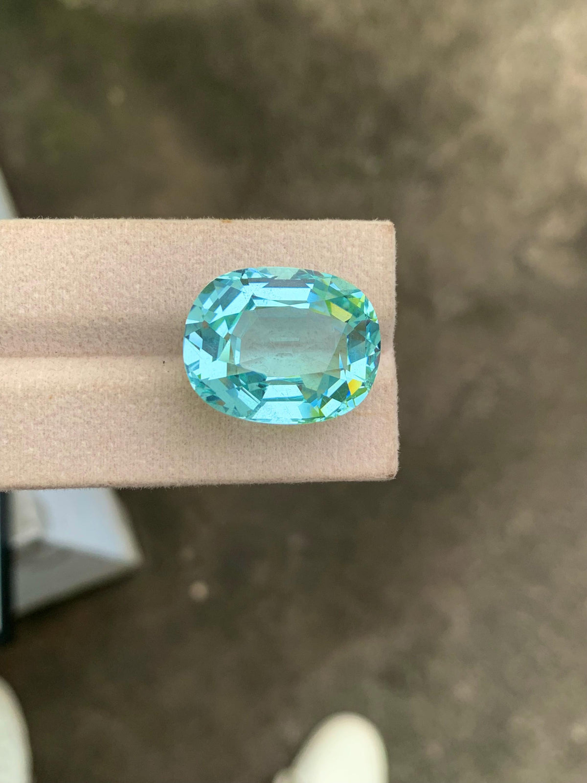 31.69 Carat Aquamarine Gemstone: Cushion Cut, Blue Beryl From Brazil